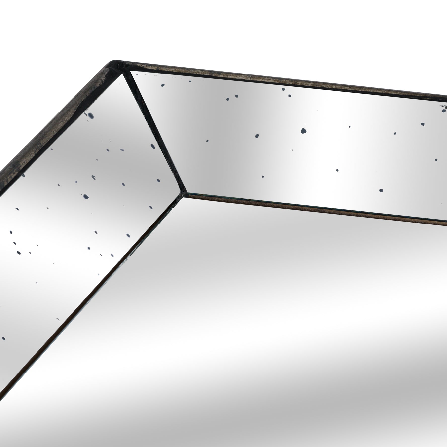 Rivington Distressed Mirrored Square Tray W/Wooden Detailing Lge – view 2