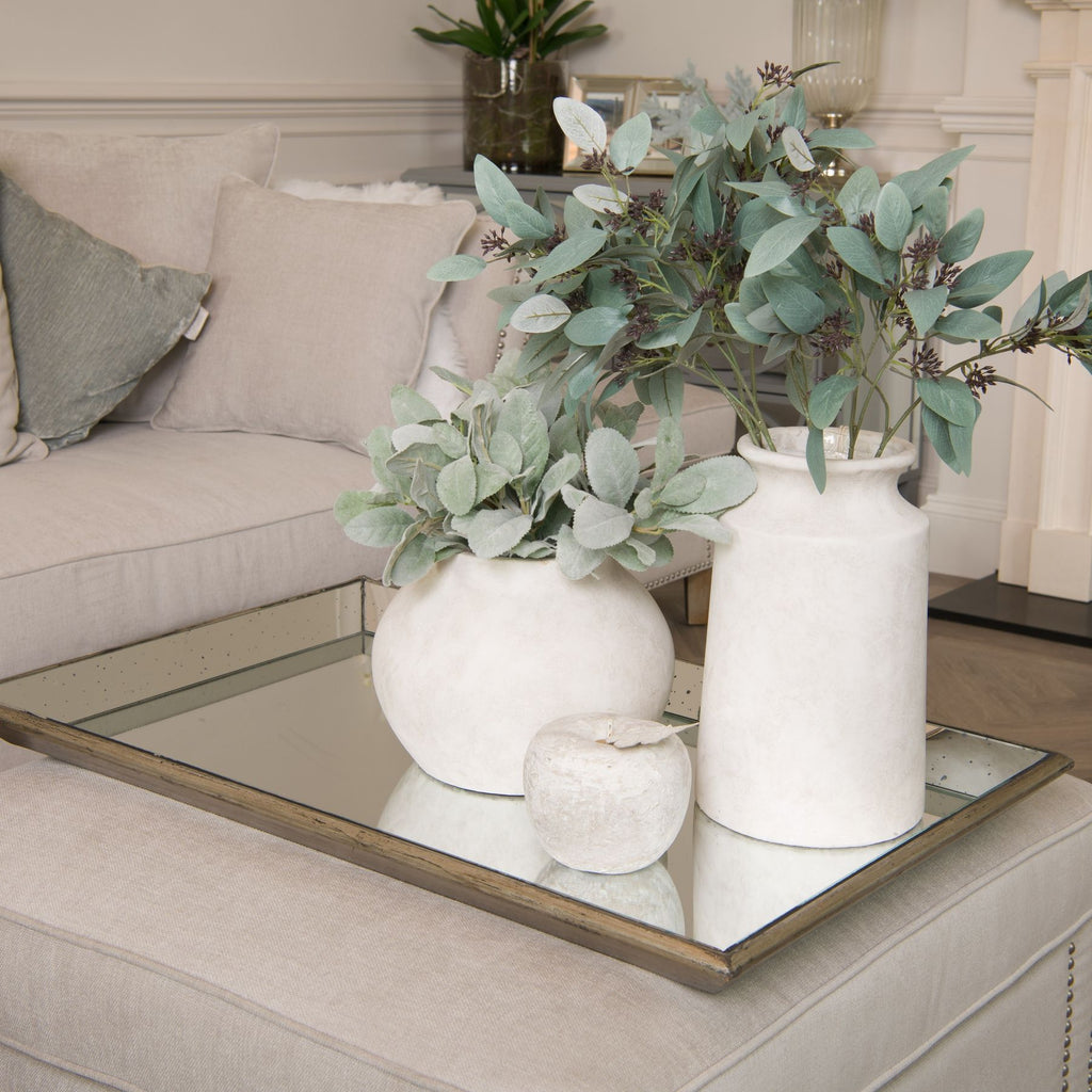 Rivington Distressed Large Mirrored Tray With Wooden Detailing – view 4