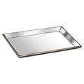 Rivington Distressed Large Mirrored Tray With Wooden Detailing – product view