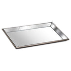 Rivington Distressed Large Mirrored Tray With Wooden Detailing – product view