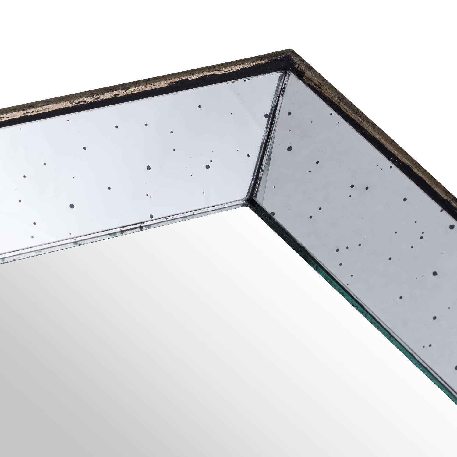 Rivington Distressed Mirrored Square Tray W/Wooden Detailing Sml – view 2