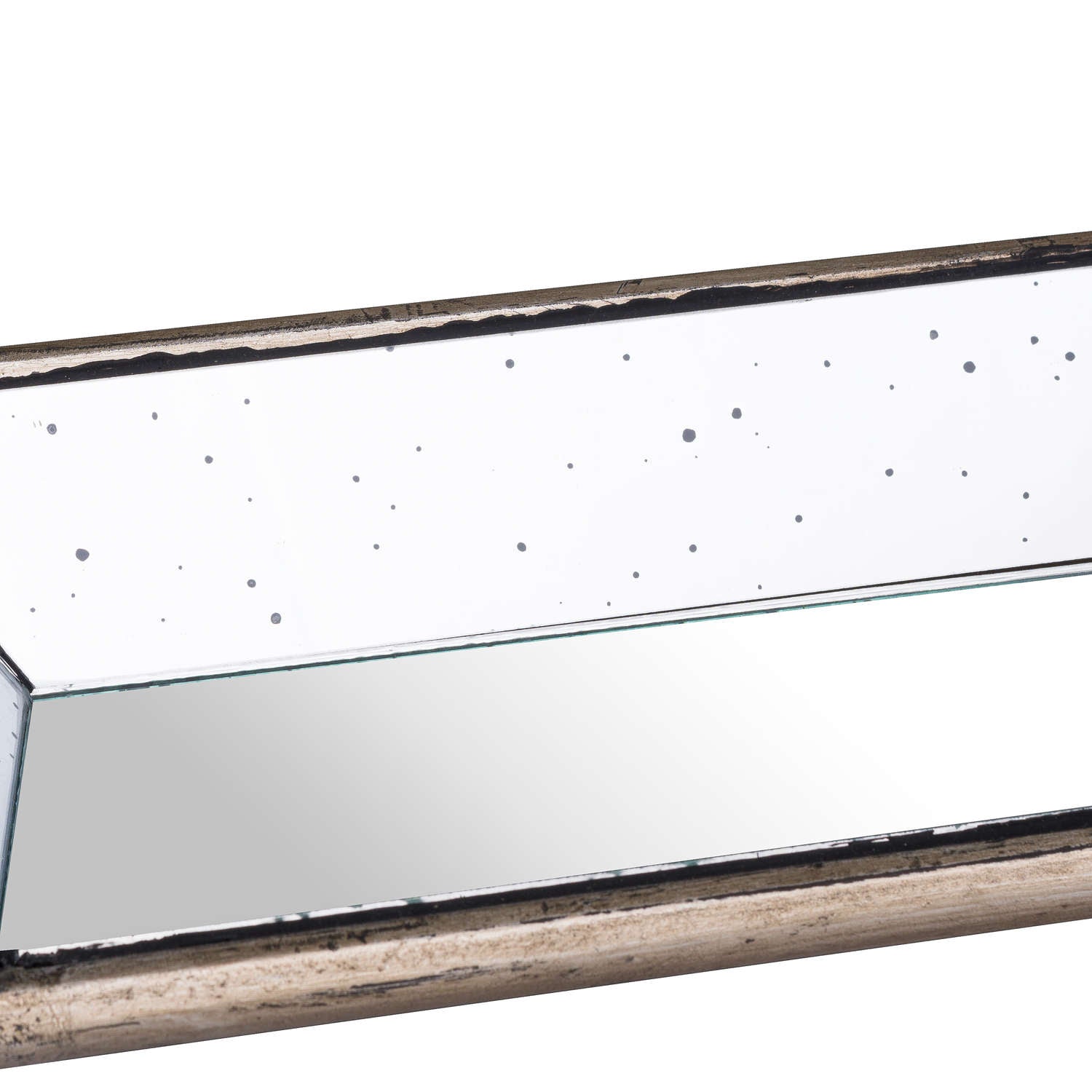 Rivington Distressed Mirrored Display Tray With Wooden Detailing – view 2