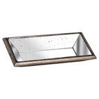 Rivington Distressed Mirrored Display Tray With Wooden Detailing – product view