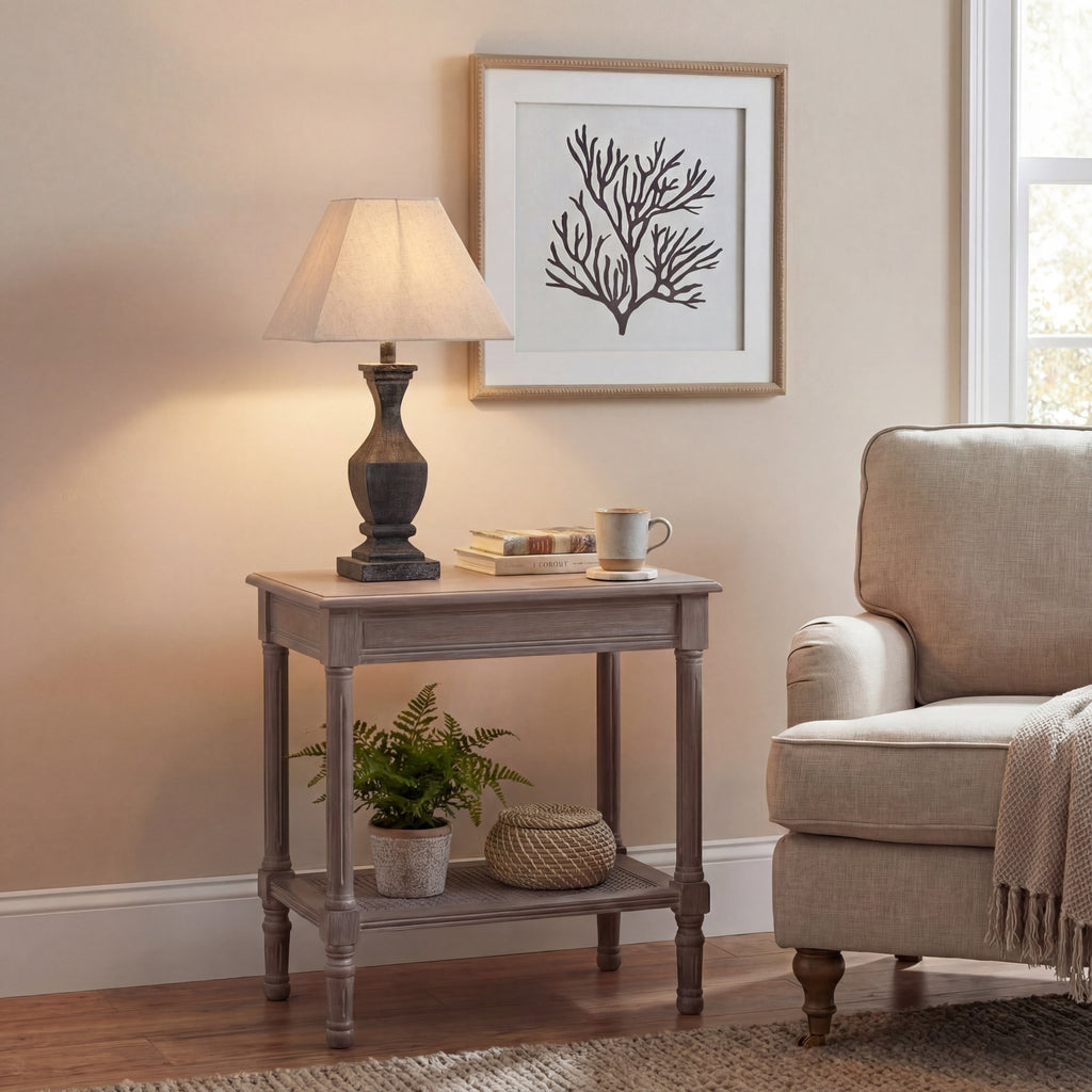 Rowan Fluted Wooden Table Lamp – product view
