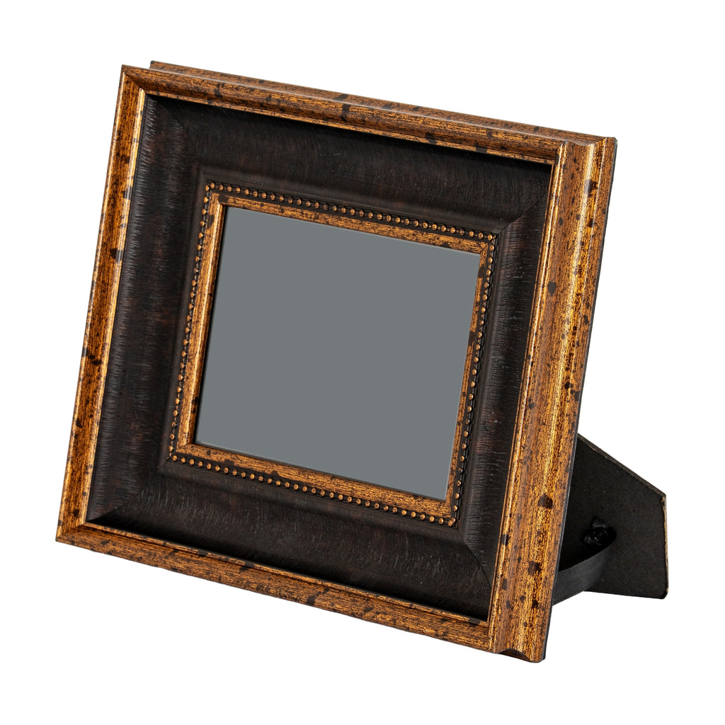 Antique  Black and Gold Beaded 4X6 Wooden Picture Frame