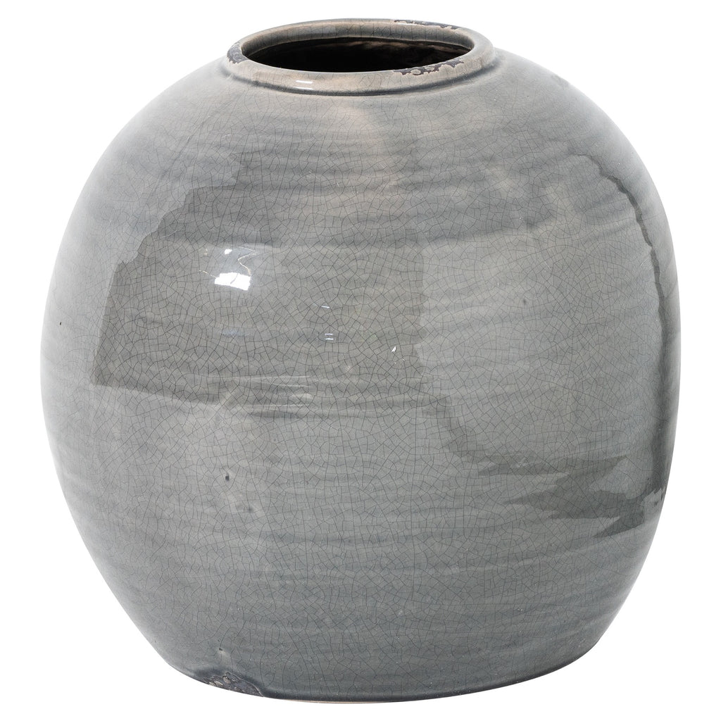 Mere Grey Glazed Tiber Vase – product view