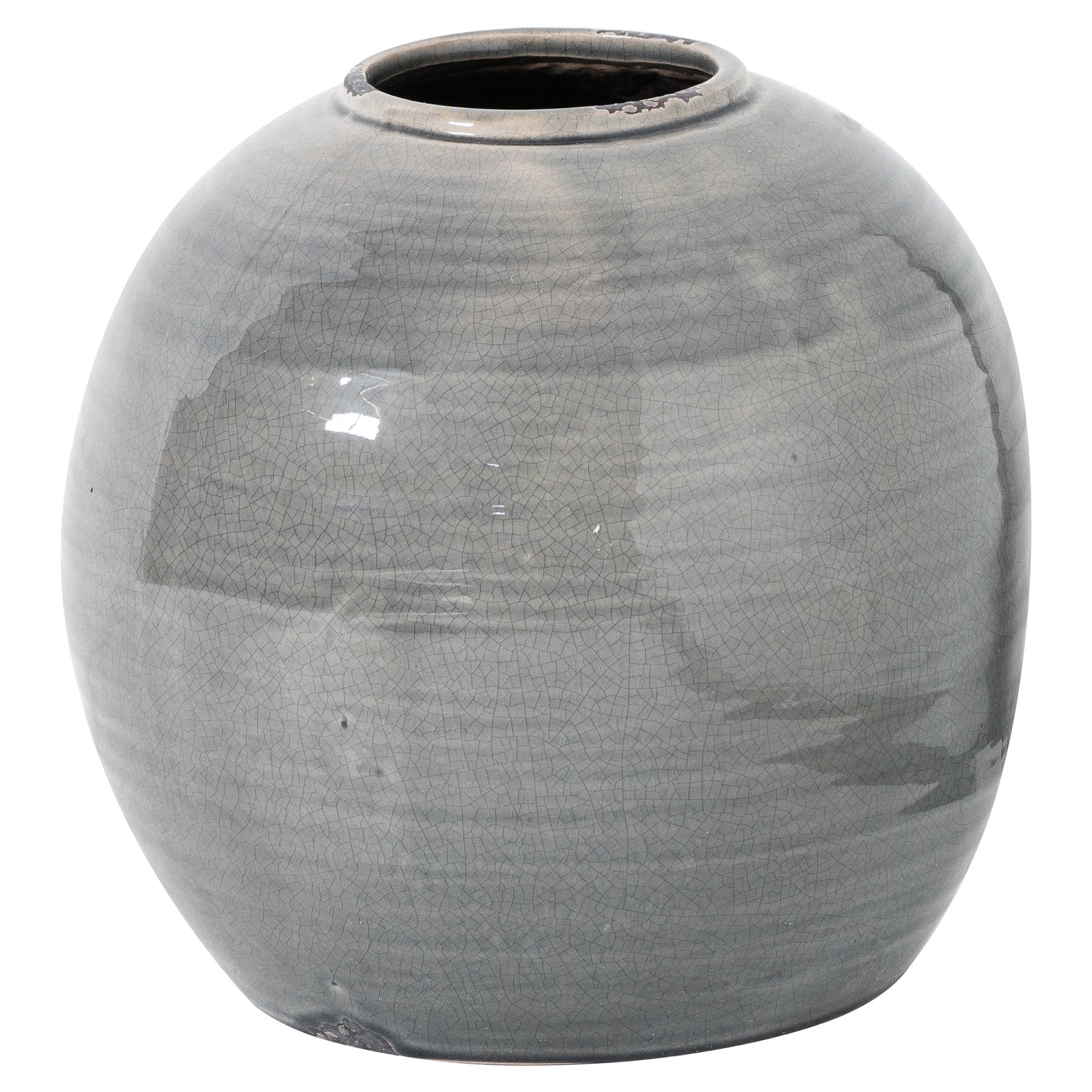 Mere Grey Glazed Tiber Vase – product view