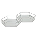 Mercer Silver Hexagon Set Of Two Trays – product view