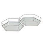 Mercer Silver Hexagon Set Of Two Trays – product view