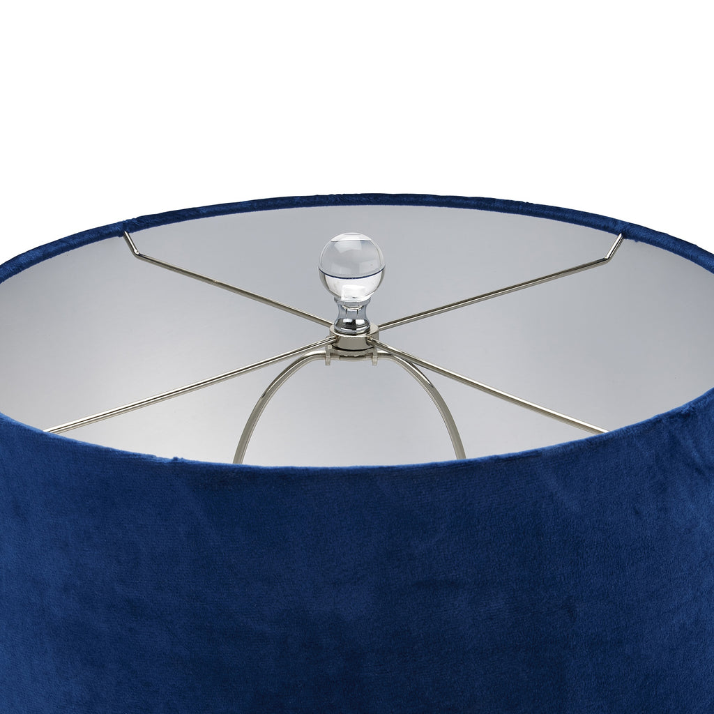Shadows Glass Table Lamp With Navy Blue Lampshade