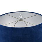 Shadows Glass Table Lamp With Navy Blue Lampshade
