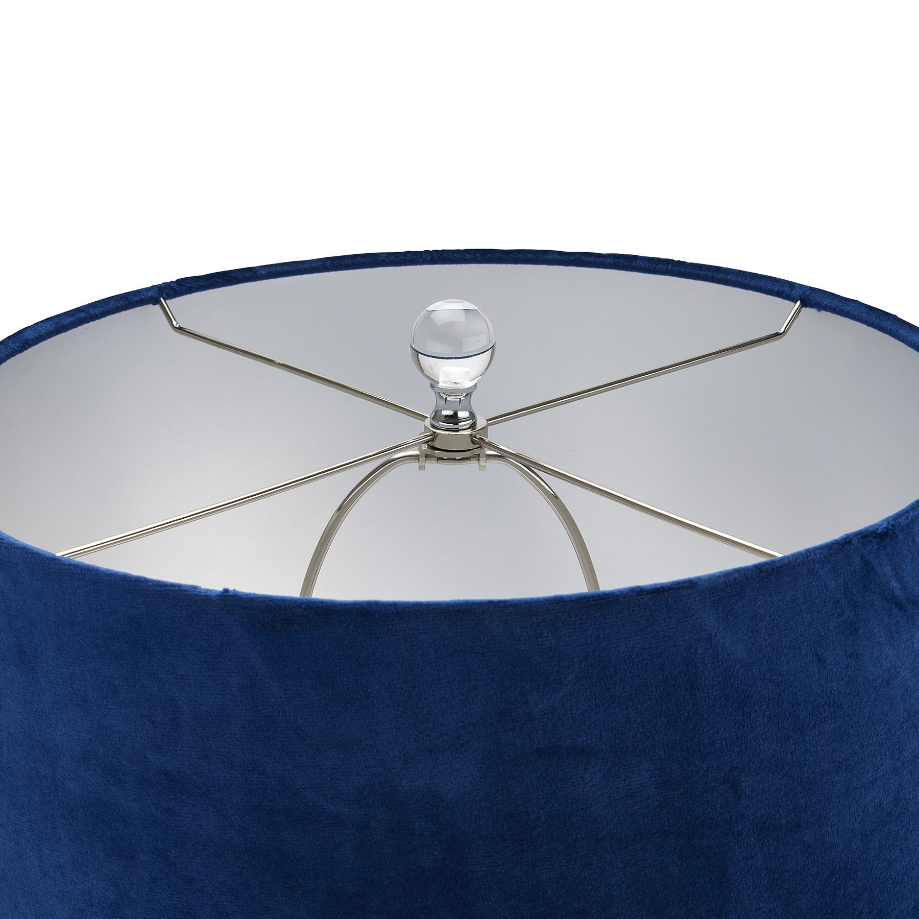 Shadows Glass Table Lamp With Navy Blue Lampshade