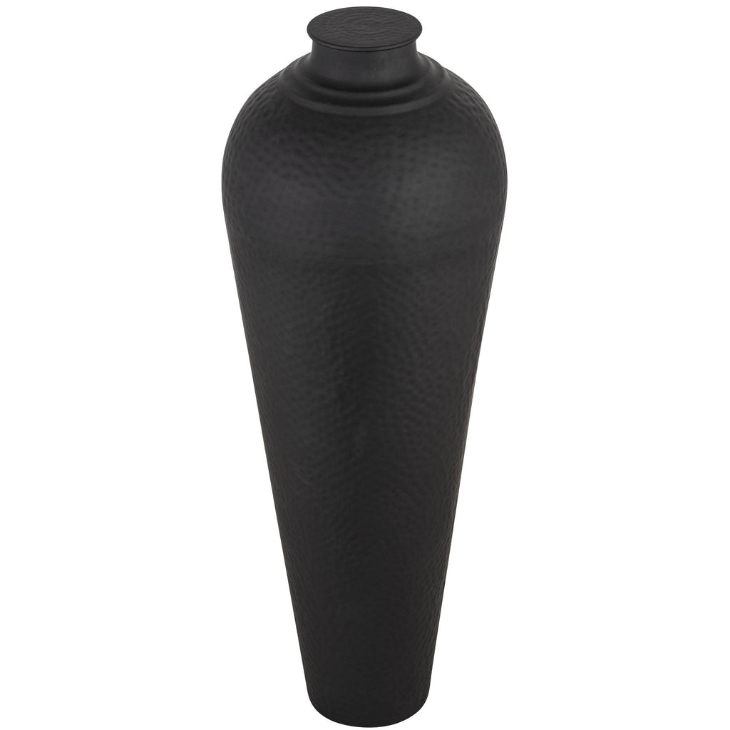 Large Metal Vase with Lid