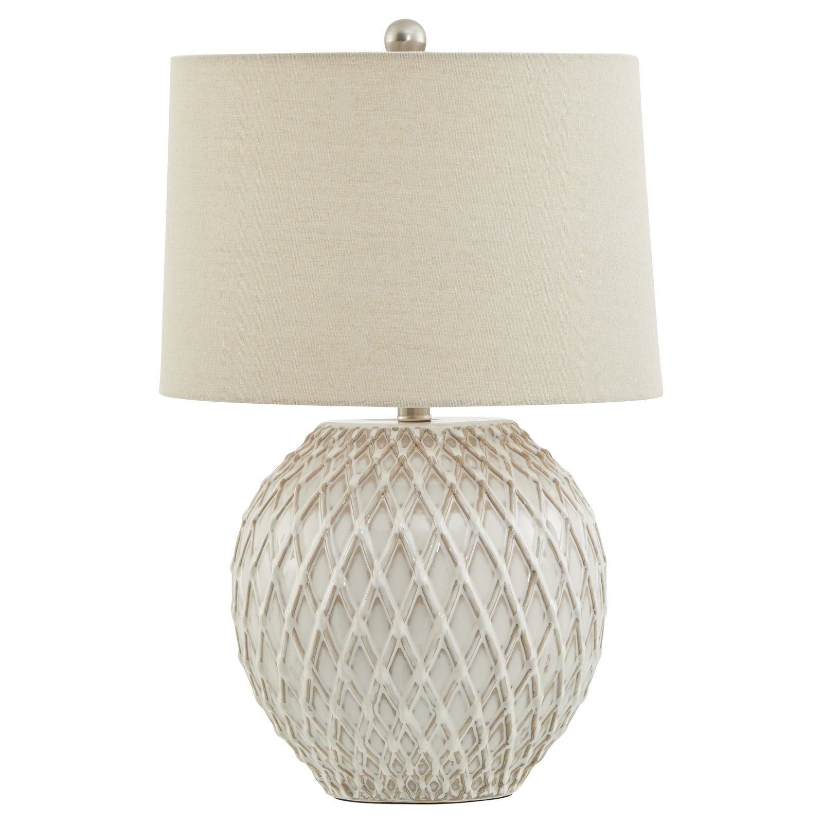 Weave Ceramic Table Lamp With Linen Shade – view 2
