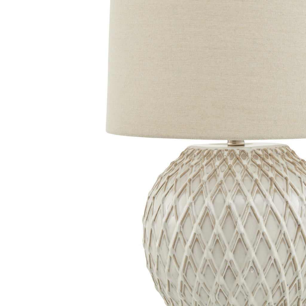 Weave Ceramic Table Lamp With Linen Shade – view 3