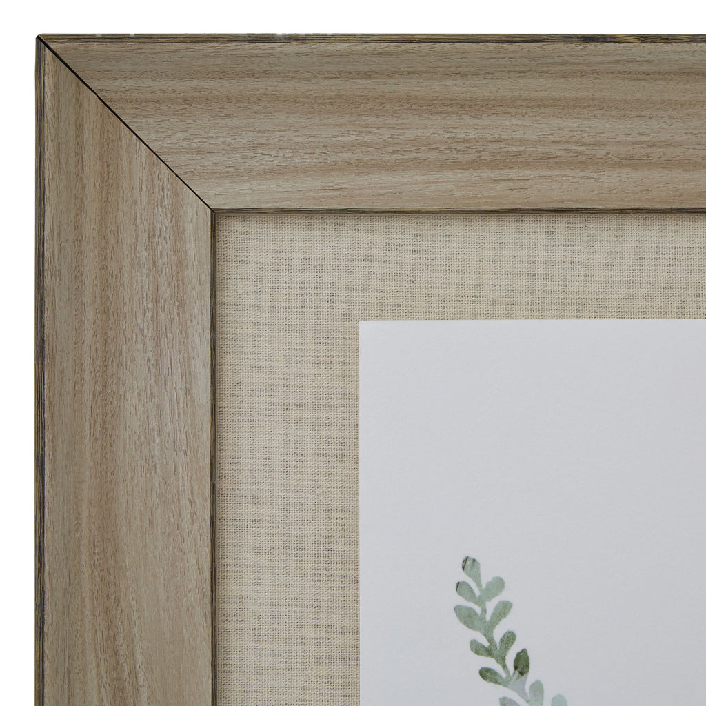 Washed Ferns Stretching for Light Watercolour Artwork On Paper Washed Wood Frame