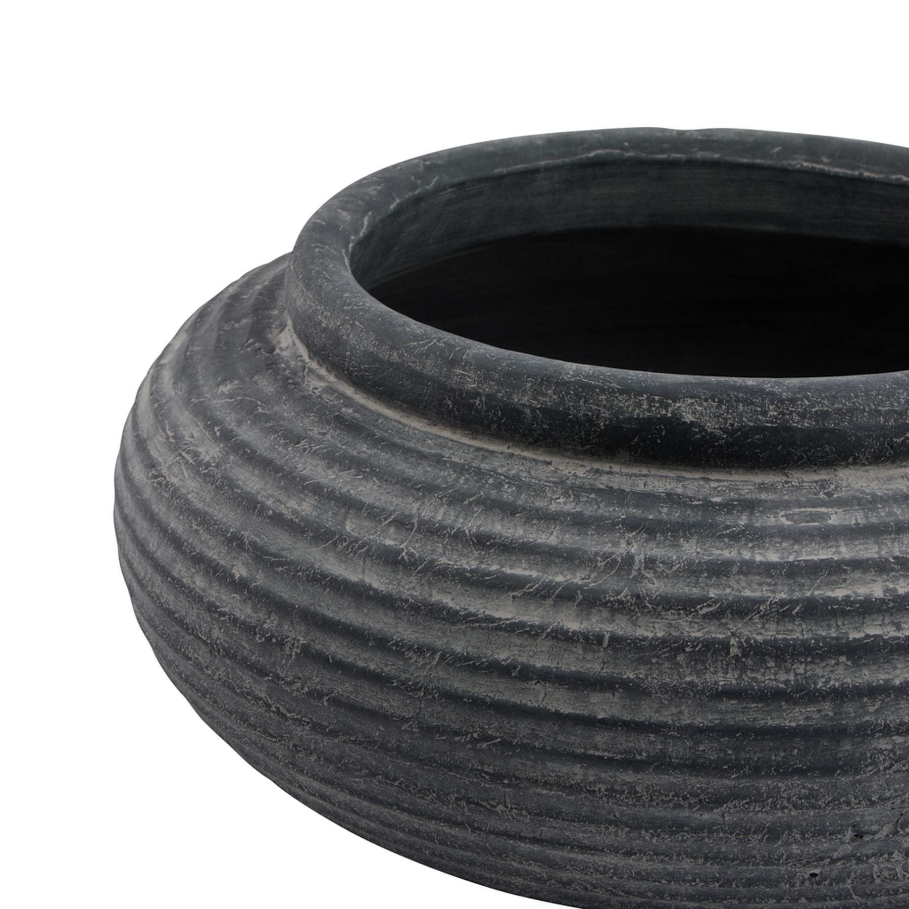 Amalfi Ceramic Round Ribbed Planter