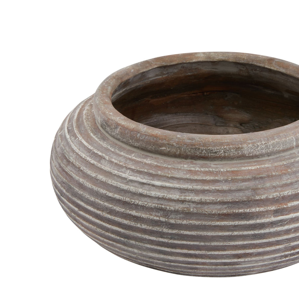 Siena Ceramic Round Ribbed Planter