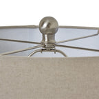 Squat Squat Beaded Ceramic Lamp With Linen Shade