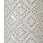 Pearl White Beaded Ceramic Lamp With Linen Shade – view 3