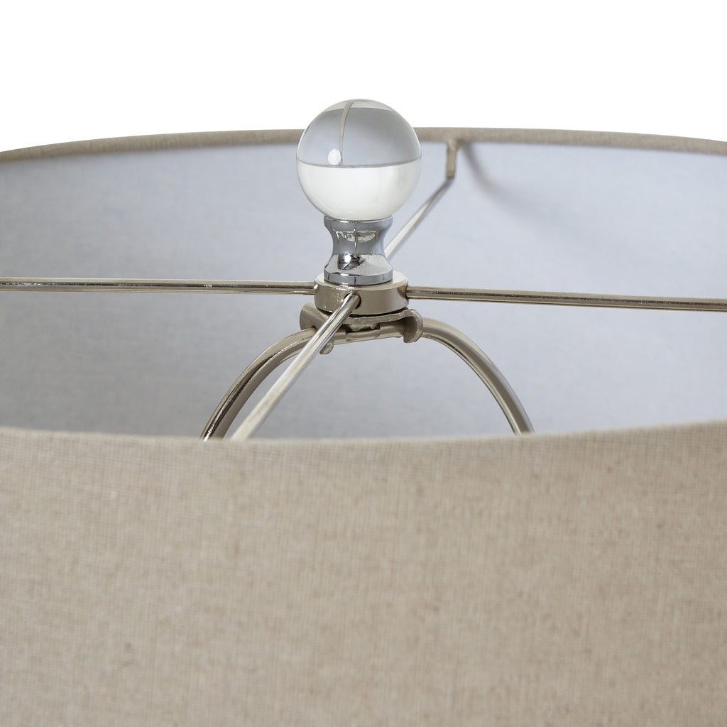 Shadows Glass Table Lamp With Linen Shade