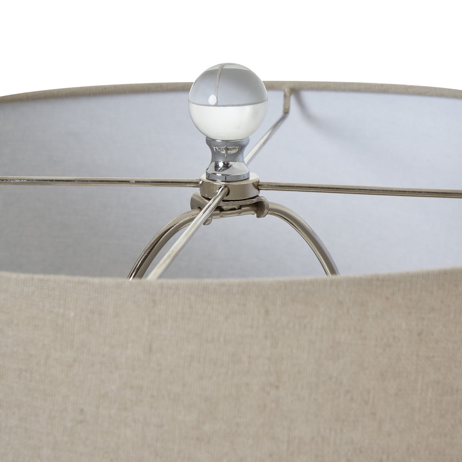 Shadows Glass Table Lamp With Linen Shade