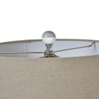Glass Glass Table Lamp With Linen Shade
