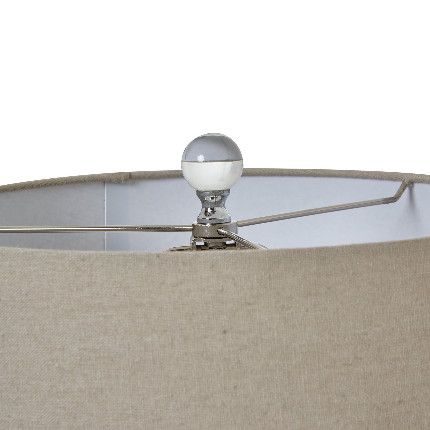 Glass Glass Table Lamp With Linen Shade