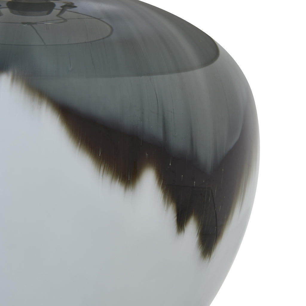 Glass Glass Table Lamp With Linen Shade