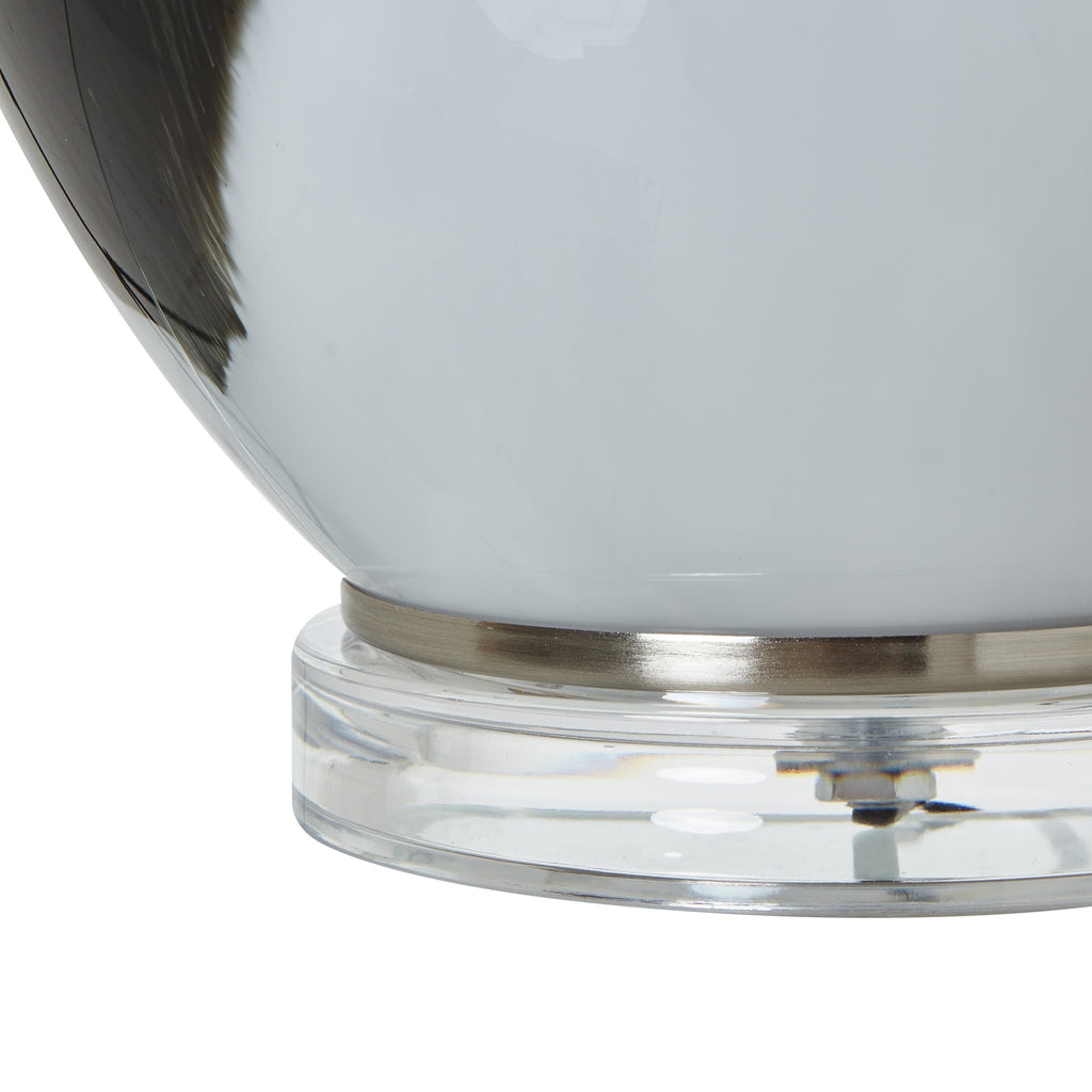 Glass Glass Table Lamp With Linen Shade