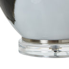 Glass Glass Table Lamp With Linen Shade