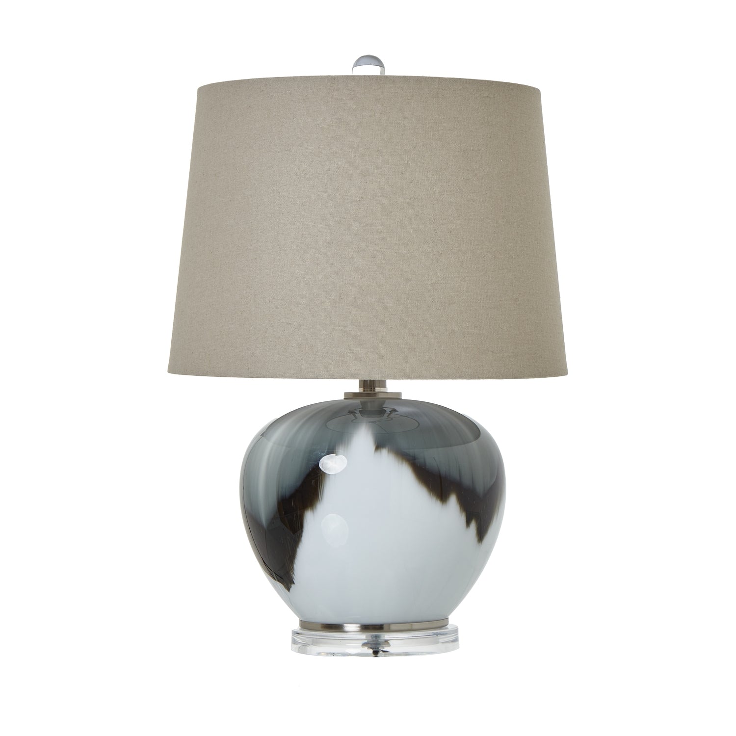 Glass Glass Table-Lamp-With-Linen-Shade Product Image