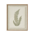 Delicate Fern Triple Frond Art Print On Torn Paper Beaded Wooden Frame Product Image