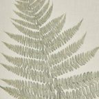 Delicate Fern Single Frond Art Print On Torn Paper Beaded Wooden Frame