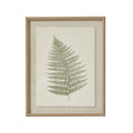 Delicate Fern Single Frond Art Print On Torn Paper Beaded Wooden Frame Product Image