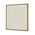 Feather Impressions Drift Cut Paper Collage Artwork On Canvas Mounted in Beaded Wooden Frame