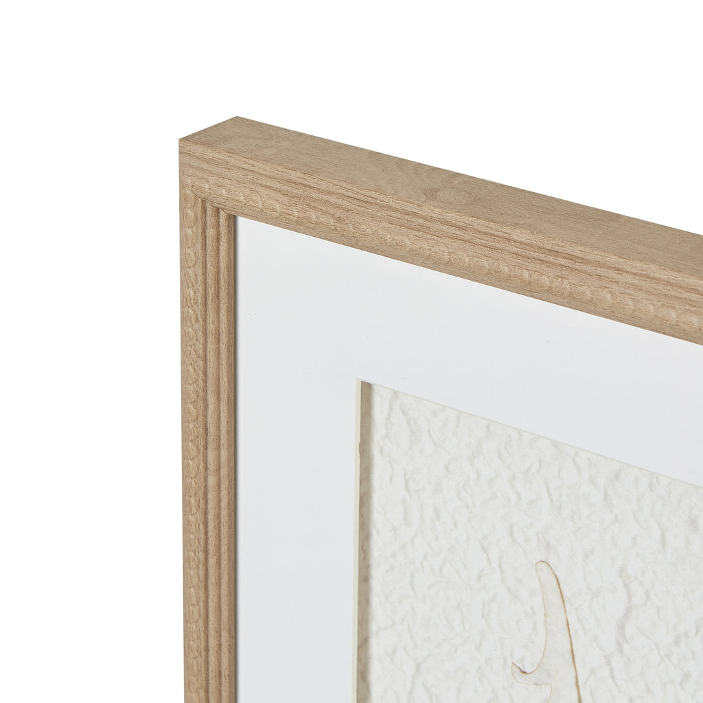 Feather Impressions Drift Cut Paper Collage Artwork On Canvas Mounted in Beaded Wooden Frame