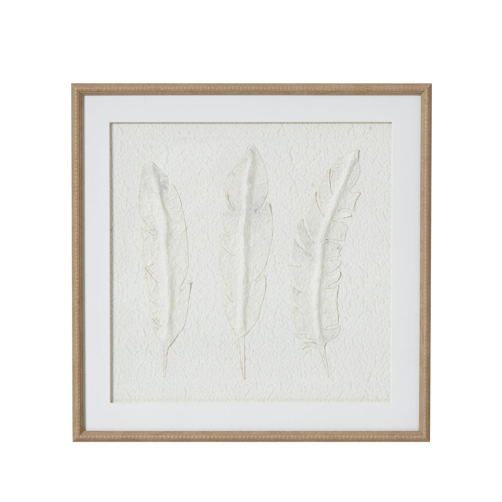 Feather Impressions Flight Cut Paper Collage Artwork On Canvas Mounted in Beaded Wooden Frame Product Image