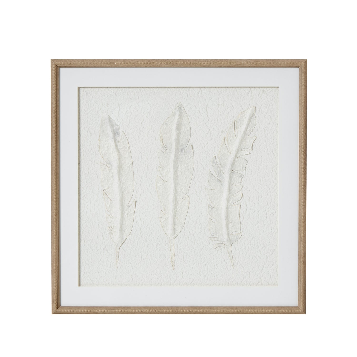 Feather Impressions Flight Cut Paper Collage Artwork On Canvas Mounted in Beaded Wooden Frame Product Image