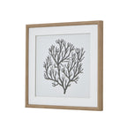 Atoll Silhouette Reaching Thread Artwork On Canvas Mounted in Beaded Wooden Frame