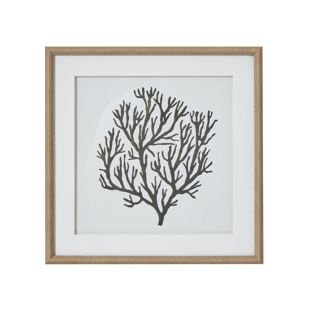 Atoll Silhouette Reaching Thread Artwork On Canvas Mounted in Beaded Wooden Frame Product Image