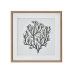 Atoll Silhouette Reaching Thread Artwork On Canvas Mounted in Beaded Wooden Frame Product Image