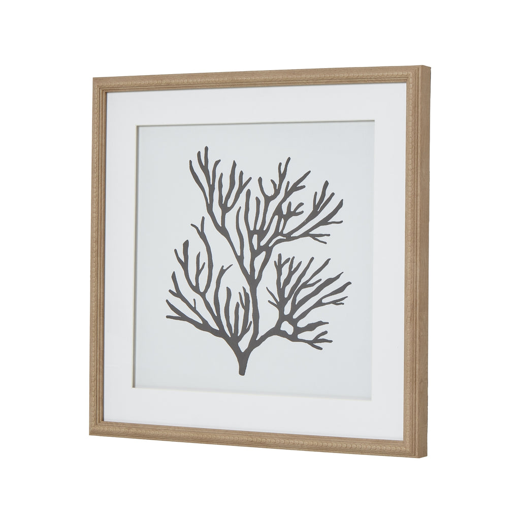 Atoll Silhouette Stretching Thread Artwork On Canvas Mounted in Beaded Wooden Frame