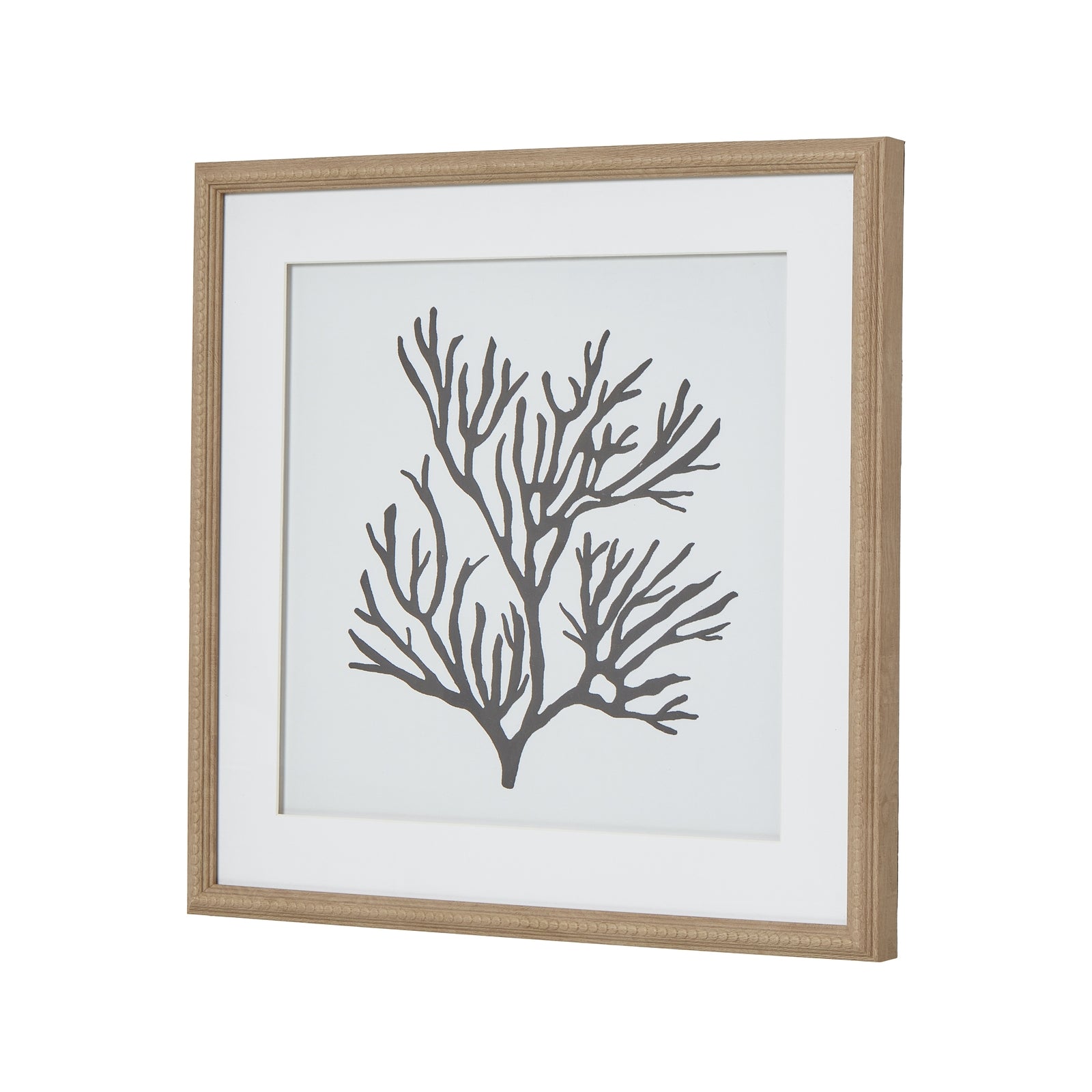 Atoll Silhouette Stretching Thread Artwork On Canvas Mounted in Beaded Wooden Frame