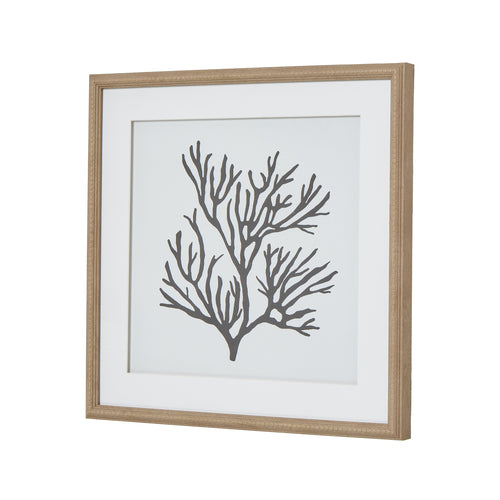 Atoll Silhouette Stretching Thread Artwork On Canvas Mounted in Beaded Wooden Frame