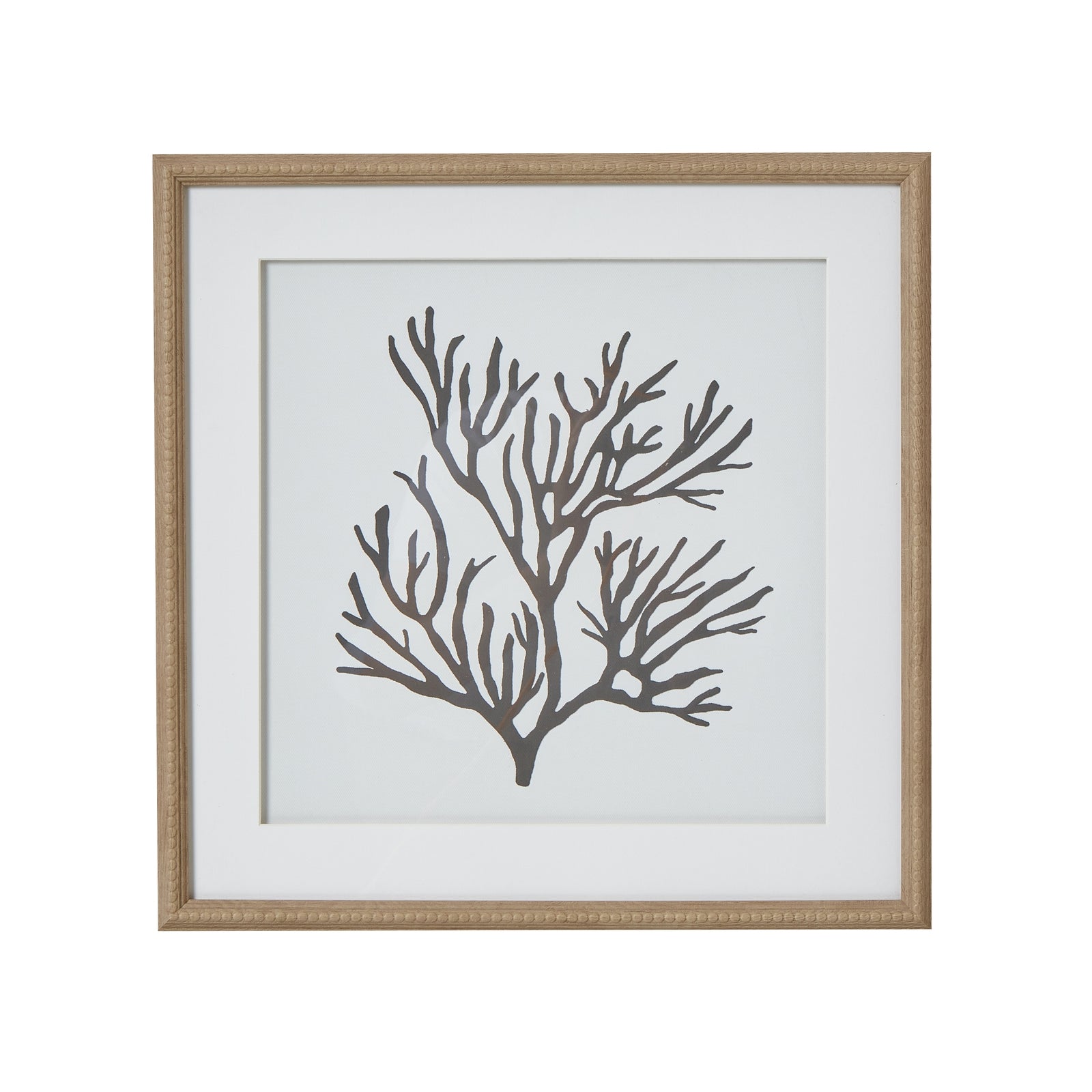 Atoll Silhouette Stretching Thread Artwork On Canvas Mounted in Beaded Wooden Frame Product Image