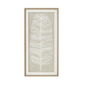 Thread Feathers Large Plume White Feather Thread Artwork On Canvas Mounted in Beaded Wooden Frame Product Image