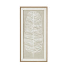 Thread Feathers Large Plume White Feather Thread Artwork On Canvas Mounted in Beaded Wooden Frame Product Image