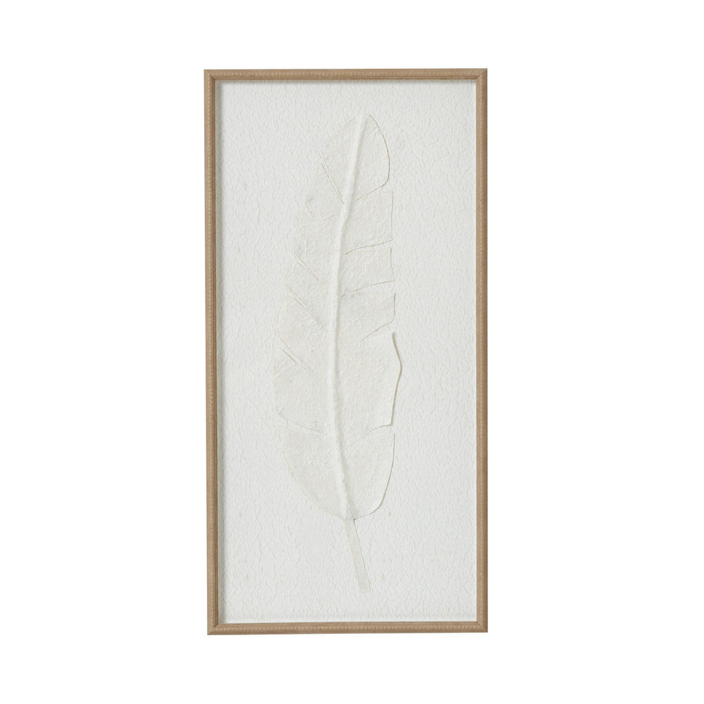 Feather Impressions Plume Cut Paper Collage Artwork On Canvas Mounted in Beaded Wooden Frame Product Image