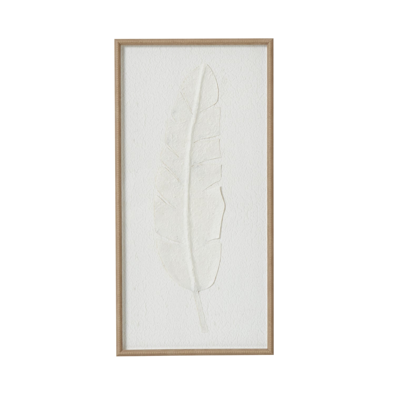 Feather Impressions Plume Cut Paper Collage Artwork On Canvas Mounted in Beaded Wooden Frame Product Image